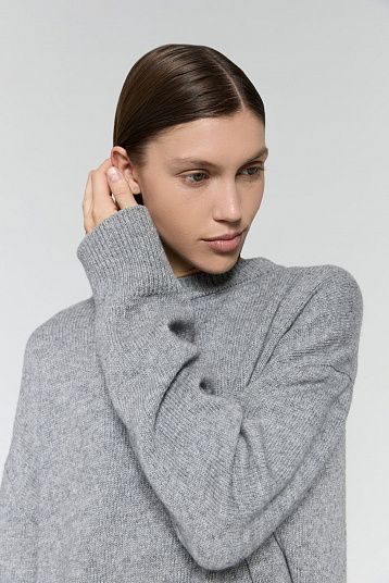 Джемпер из смесового кашемира серый