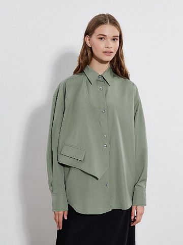 Рубашка-жилет из итальянского хлопка  светло-зеленый