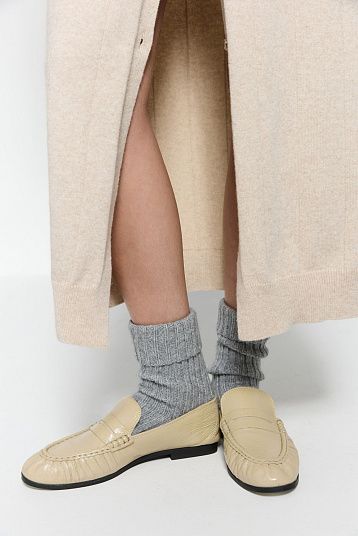 Платье-рубашка из смесового кашемира бежевый меланж