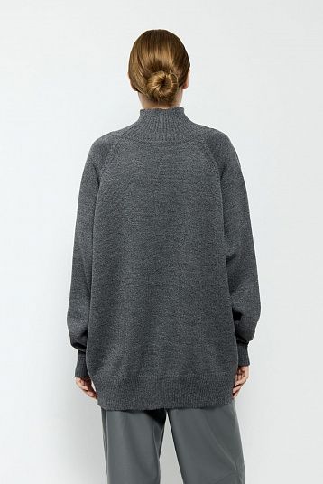 Базовый свитер из мериноса Oversize графит меланж