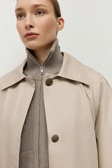 Плащ серо-бежевый