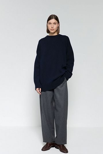 Джемпер из смесового кашемира темно-синий