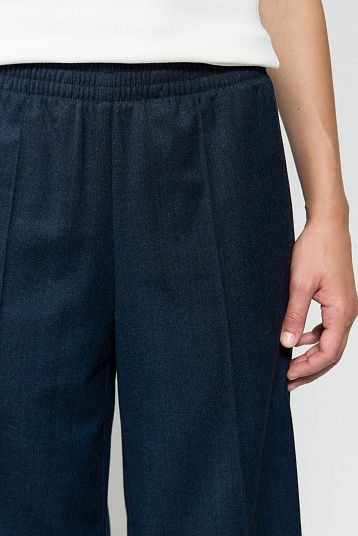 Брюки на любой случай из шерсти темно-синий