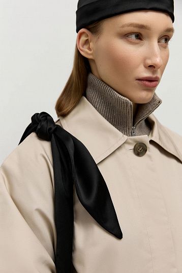 Шопер из атласа черный