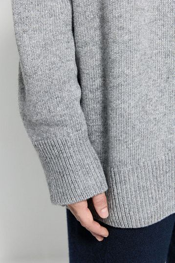 Джемпер из смесового кашемира серый