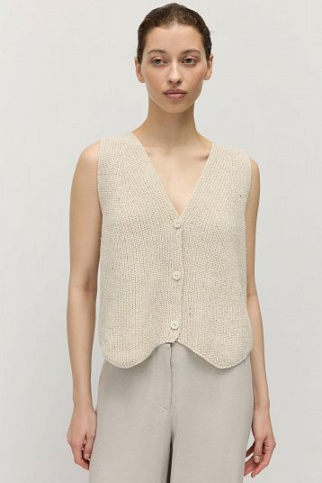 Жилет на пуговицах из переработанного хлопка