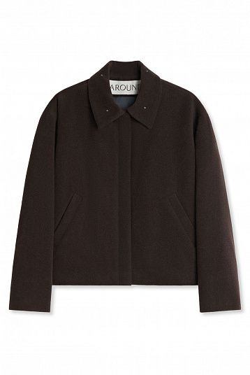 Куртка-бомбер из итальянской шерсти шоколадный