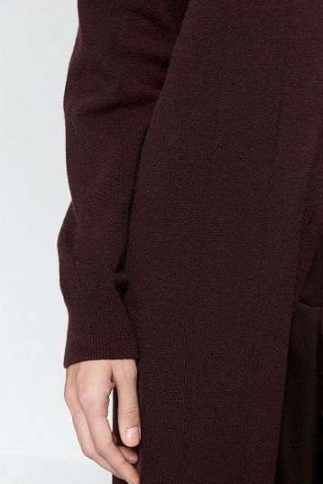 Платье-рубашка из смесового кашемира портвейн