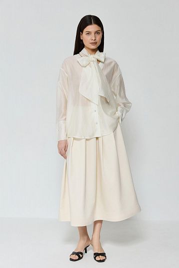 Блуза из вуали молочный