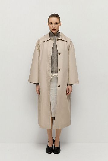 Плащ серо-бежевый