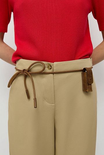 Шнур из натуральной кожи круглый коричневый