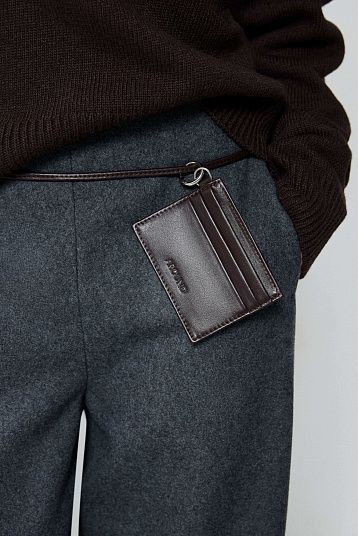 Джемпер кроп из смесового кашемира темно-коричневый