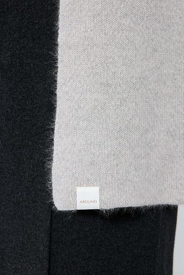 Шарф из ангоры теплый серый