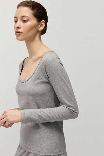Лонгслив из модала с хлопком