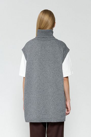 Жилет из смесового кашемира графит