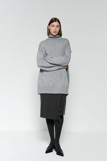 Свитер из смесового кашемира серый