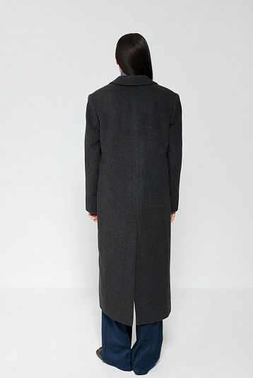 Пальто прямое из итальянской шерсти  графит