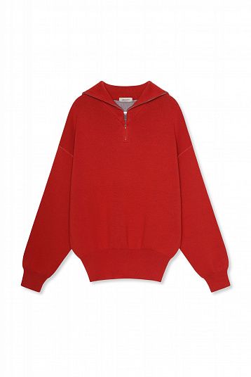 Джемпер с молнией красный