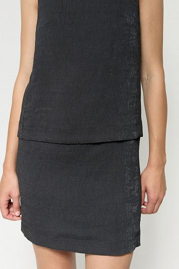 Платье мини из фактурной ткани антрацит