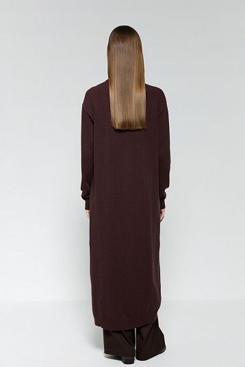 Платье-рубашка из смесового кашемира портвейн