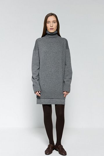 Юбка мини из смесового кашемира графит