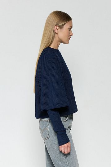 Джемпер два в одном темно-синий