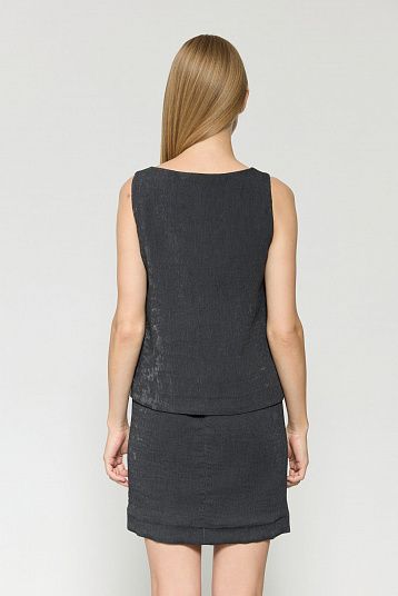 Платье мини из фактурной ткани антрацит
