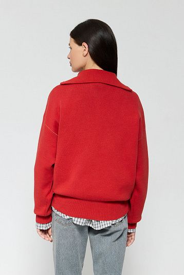 Джемпер с молнией красный