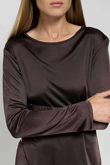 Лонгслив асимметричный портвейн