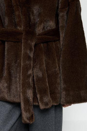Полупальто меховое коричневый