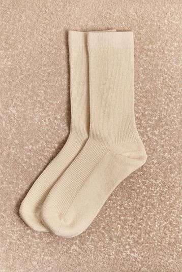 Носки из смесовой шерсти молочный