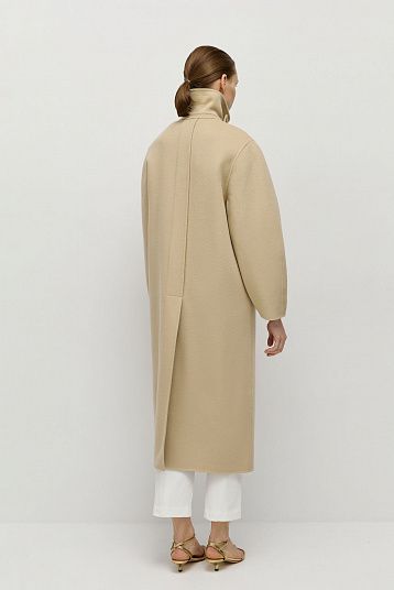 Пальто из шерсти мериноса итальянский бежевый