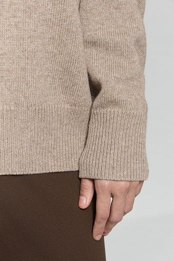 Свитер из смесового кашемира серо-бежевый