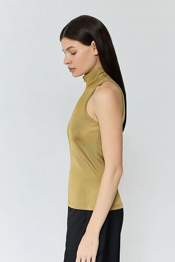 Топ халтер с молнией золото