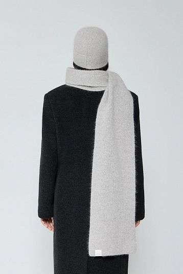 Шарф из ангоры теплый серый