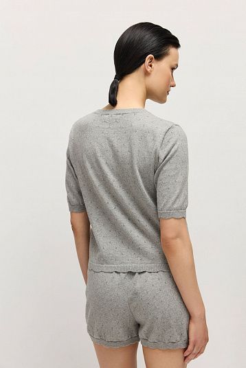 Джемпер пуантель из хлопка с кашемиром