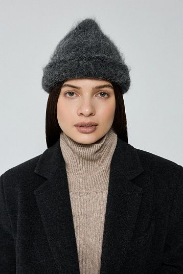 Шапка из альпаки графит