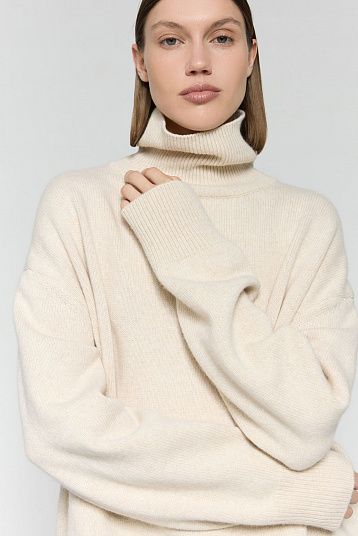 Свитер из смесового кашемира сливочный