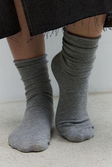 Носки с мягким краем серый меланж