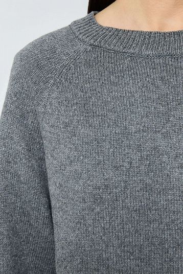 Джемпер кроп из смесового кашемира графит