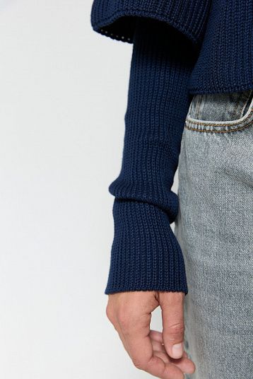 Джемпер два в одном темно-синий