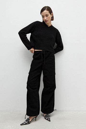 Брюки-карго из нежной джинсы