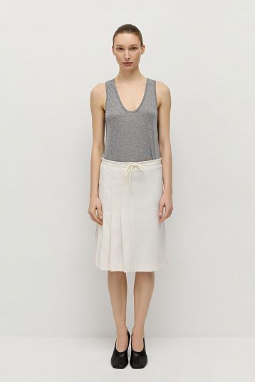 Юбка на шнурке молочный меланж