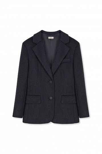 Пальто-жакет из шерсти графит