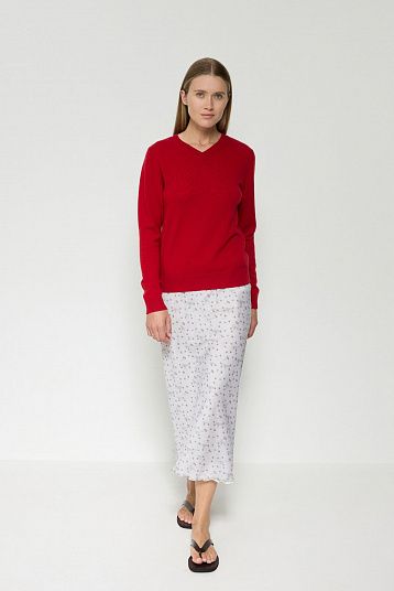 Пуловер из кашемира красный