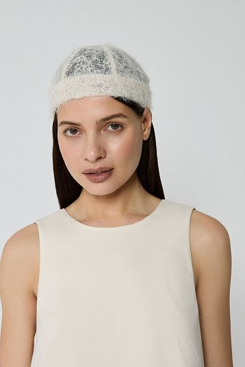 Топ из костюмной ткани молочный