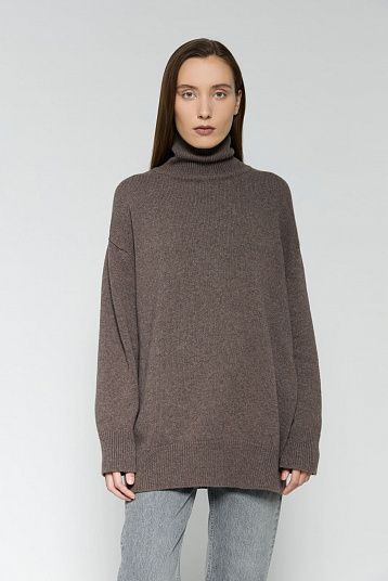 Свитер из смесового кашемира коричневый