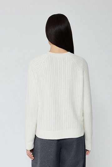Джемпер в косы из смесового кашемира молочный
