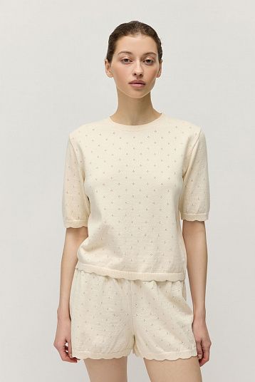 Шорты пуантель из хлопка с кашемиром