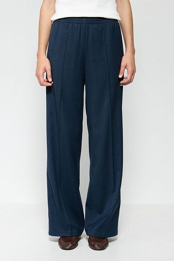 Брюки на любой случай из шерсти темно-синий